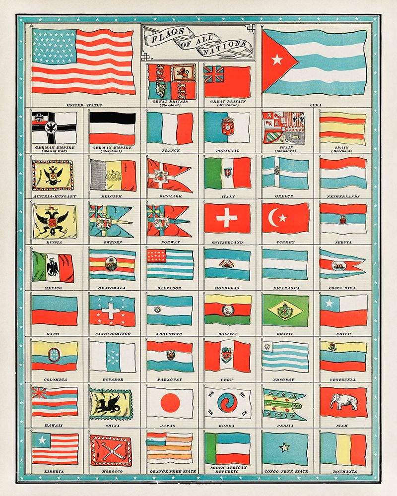 The Flags of All Nations 1901 art print by Flags of the World for $57.95 CAD