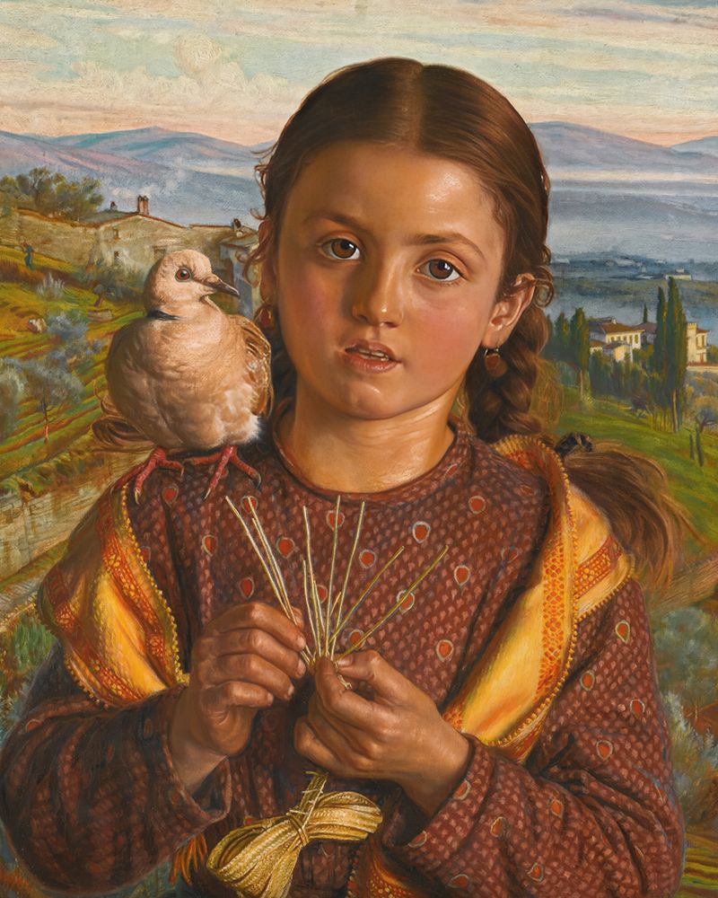 Tuscan Girl Plaiting Straw 1869 art print by William Holman Hunt for $57.95 CAD