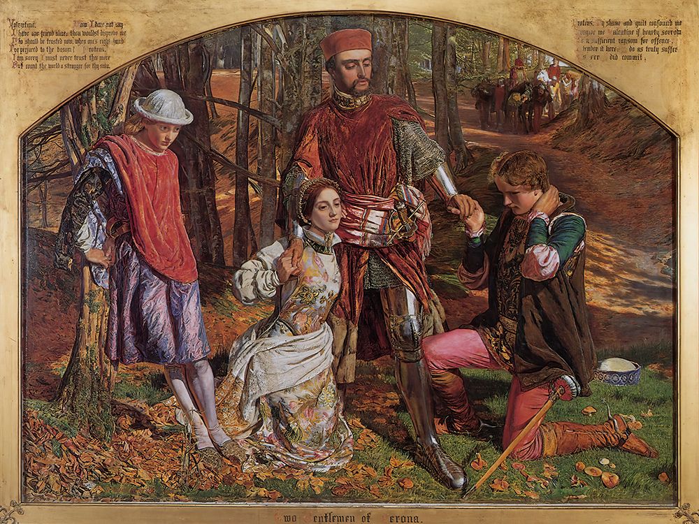 Valentine Rescuing Sylvia from Proteus art print by William Holman Hunt for $57.95 CAD