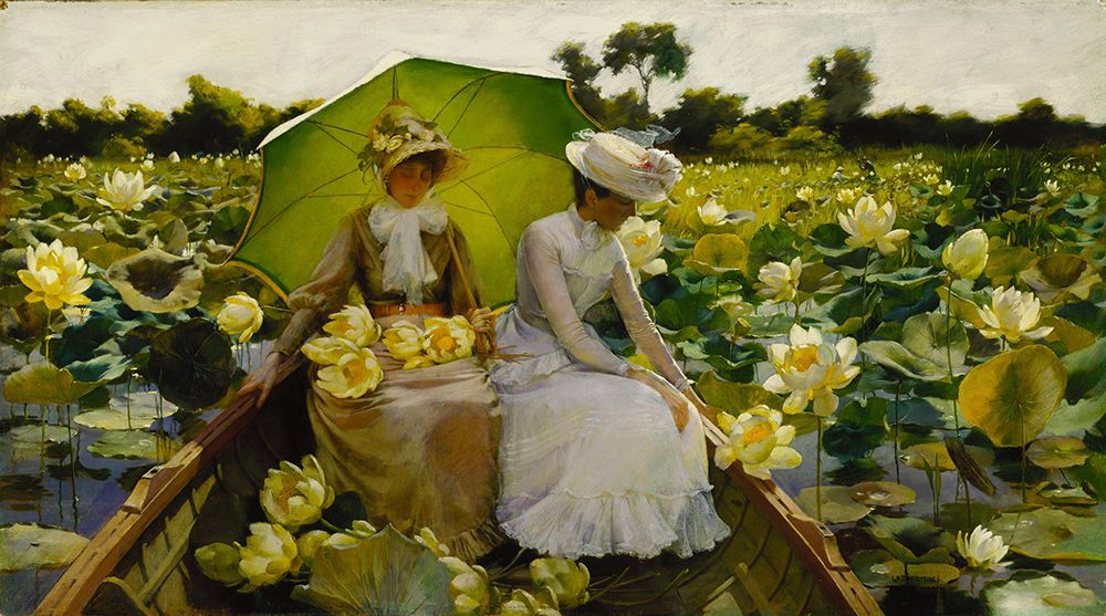 Lotus Lilies 1888 art print by Charles Courtney Curran for $57.95 CAD