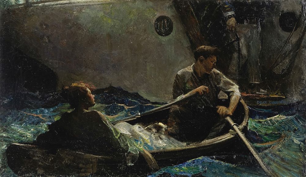 Couple in a Rowboat 1915 art print by Dean Cornwell for $57.95 CAD