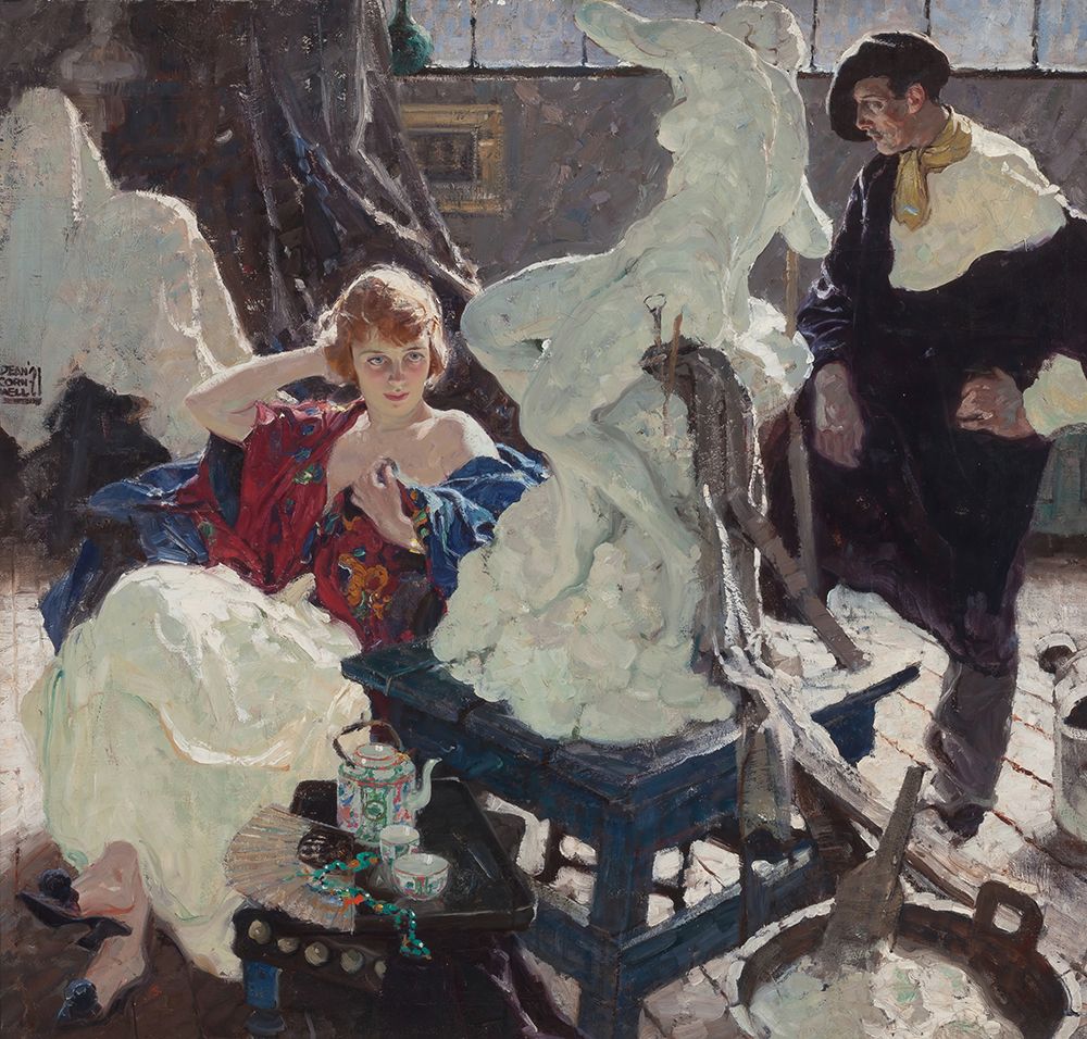 The Artist and His Model 1921 art print by Dean Cornwell for $57.95 CAD