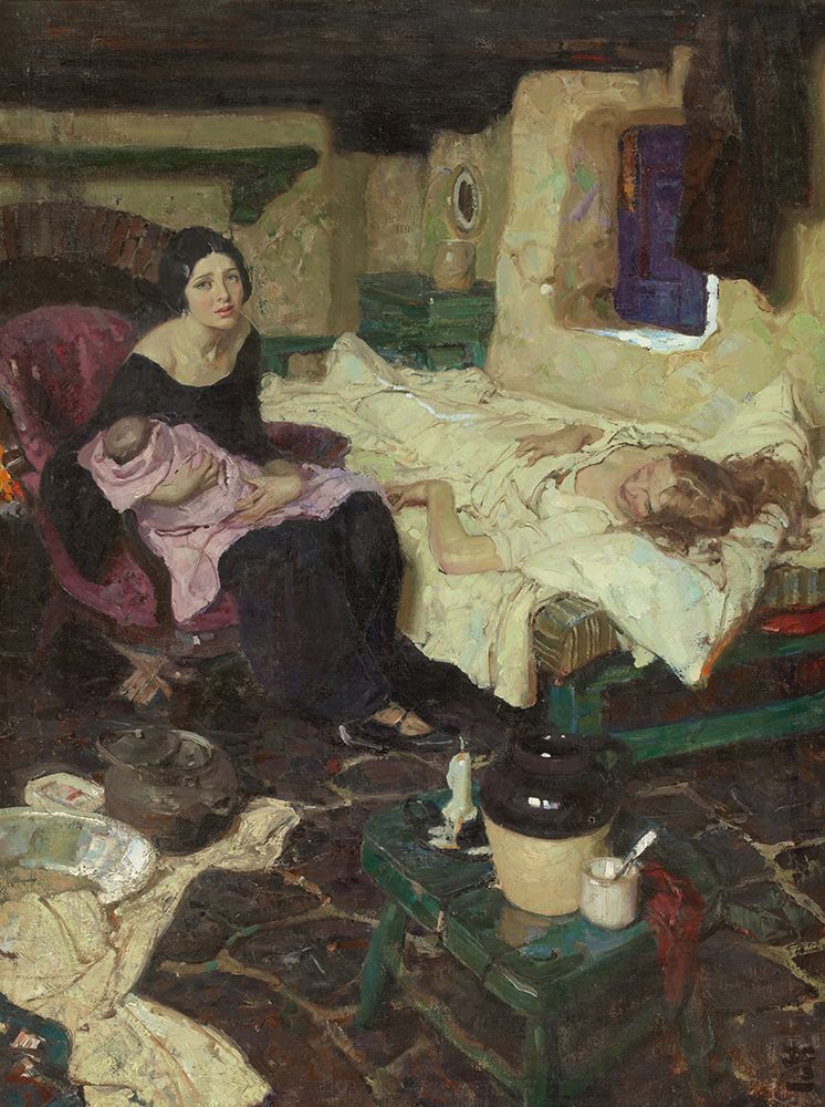 The Beautiful Mid Wife, the Baby, and the Beautiful Mother 1923 art print by Dean Cornwell for $57.95 CAD