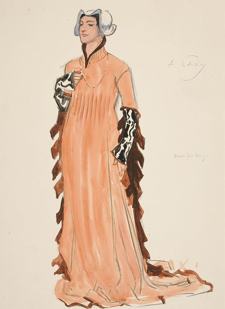 A Lady, costume sketch for Henry Irvings Planned Production of King Richard II Pink art print by Edwin Austin Abbey for $57.95 CAD
