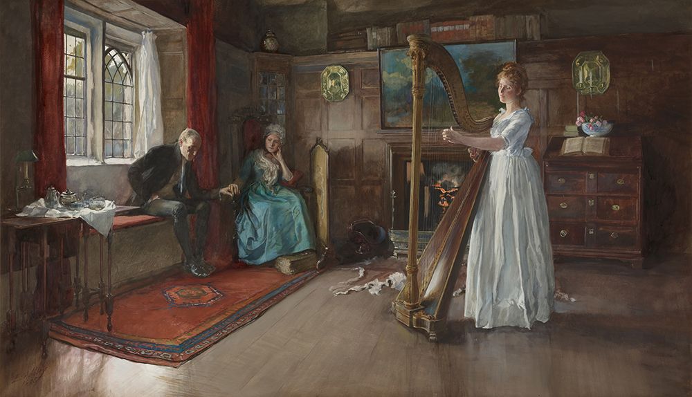 An Old Song 1885 art print by Edwin Austin Abbey for $57.95 CAD