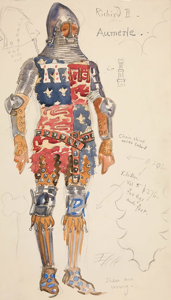 Aumerle (armed), costume sketch for Henry Irvings 1898 Planned Production of Richard II art print by Edwin Austin Abbey for $57.95 CAD