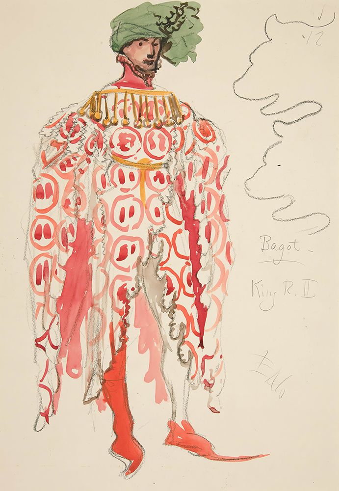 Bagot, costume sketch for Henry Irvings Planned Production of King Richard II art print by Edwin Austin Abbey for $57.95 CAD