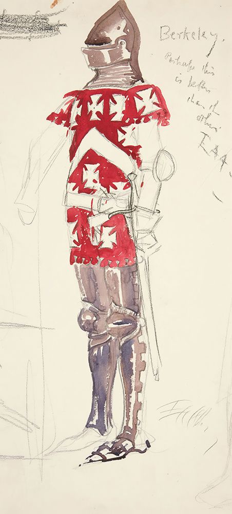 Berkeley, costume sketch for Henry Irvings Planned Production of Richard II art print by Edwin Austin Abbey for $57.95 CAD