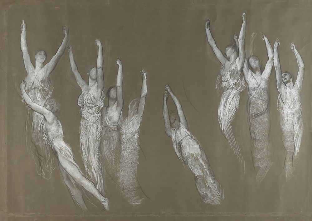 Compositional study for The Spirit of Light, lunette art print by Edwin Austin Abbey for $57.95 CAD