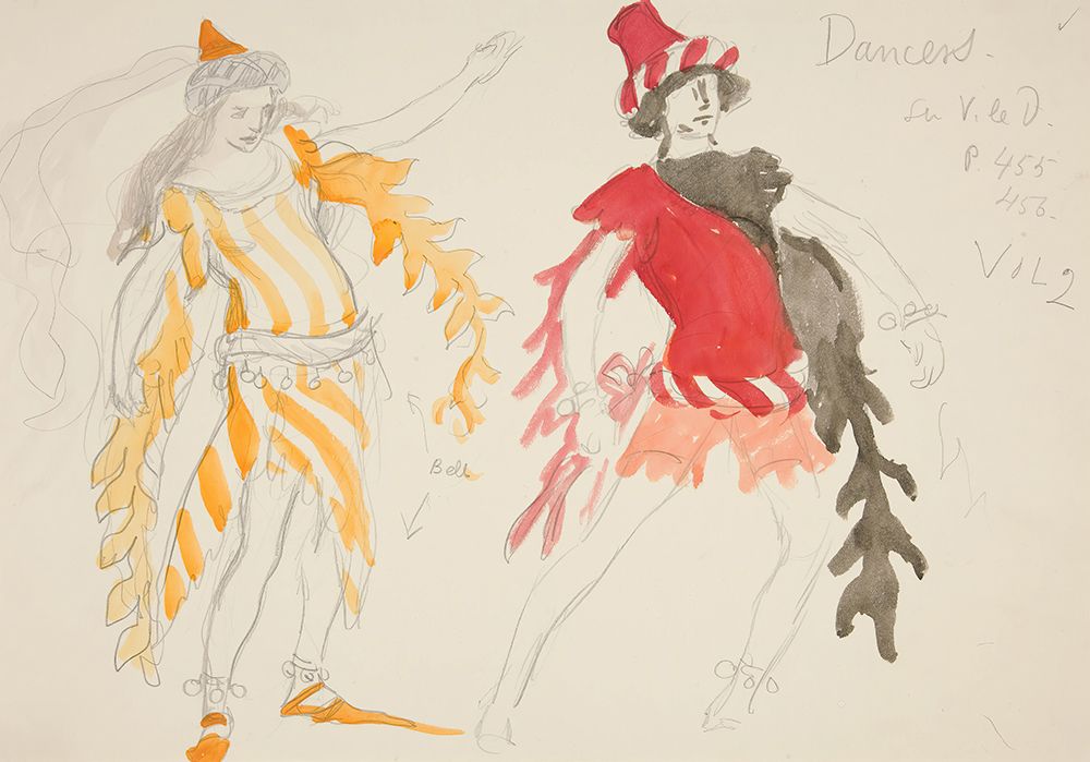 Dancers, costume sketch for Henry Irvings Planned Production of King Richard II art print by Edwin Austin Abbey for $57.95 CAD