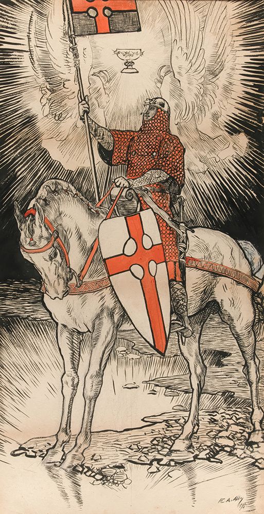 The exhibition for and publication of the book of Abbeys Quest of the Holy Grail in New York City art print by Edwin Austin Abbey for $57.95 CAD