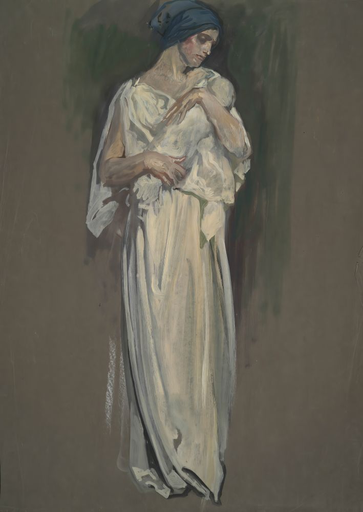 Early study for The Infancy of Galahad, in the Quest for the Holy Grail art print by Edwin Austin Abbey for $57.95 CAD