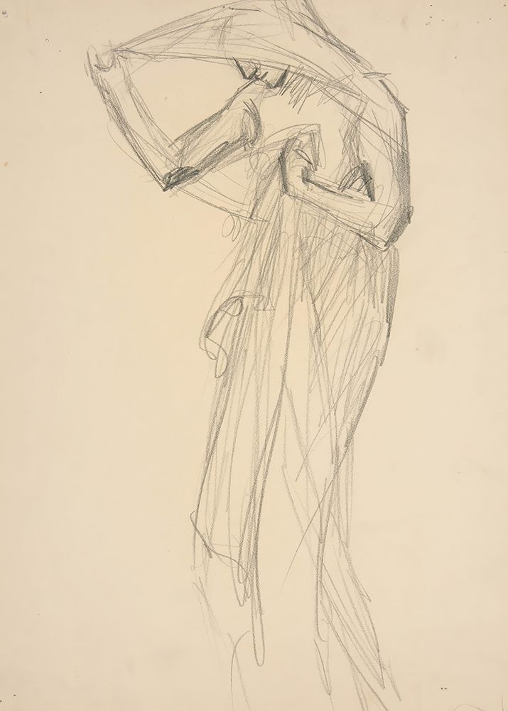 Figure study for The Hours, sketch for mural for the state capitol building in Harrisburg, PA art print by Edwin Austin Abbey for $57.95 CAD