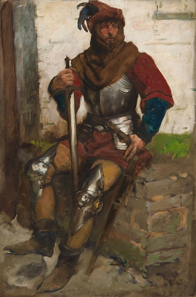 Figure Study of a Knight art print by Edwin Austin Abbey for $57.95 CAD