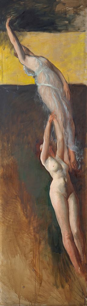 Figure Study, for The Spirit of Light, Rotunda, Pennsylvania State Capitol, Harrisburg 1902 art print by Edwin Austin Abbey for $57.95 CAD