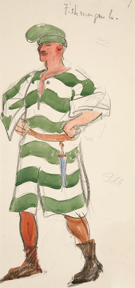 Fishmonger, costume sketch for Henry Irvings Planned Production of King Richard II art print by Edwin Austin Abbey for $57.95 CAD