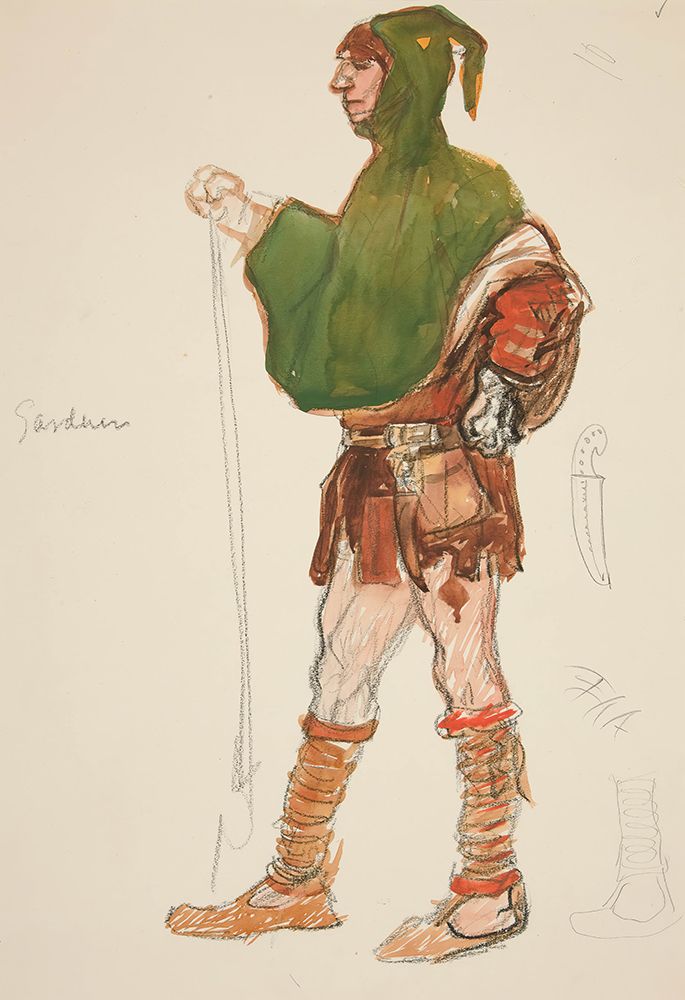 Gardener, costume sketch for Henry Irvings Planned Production of King Richard II b art print by Edwin Austin Abbey for $57.95 CAD