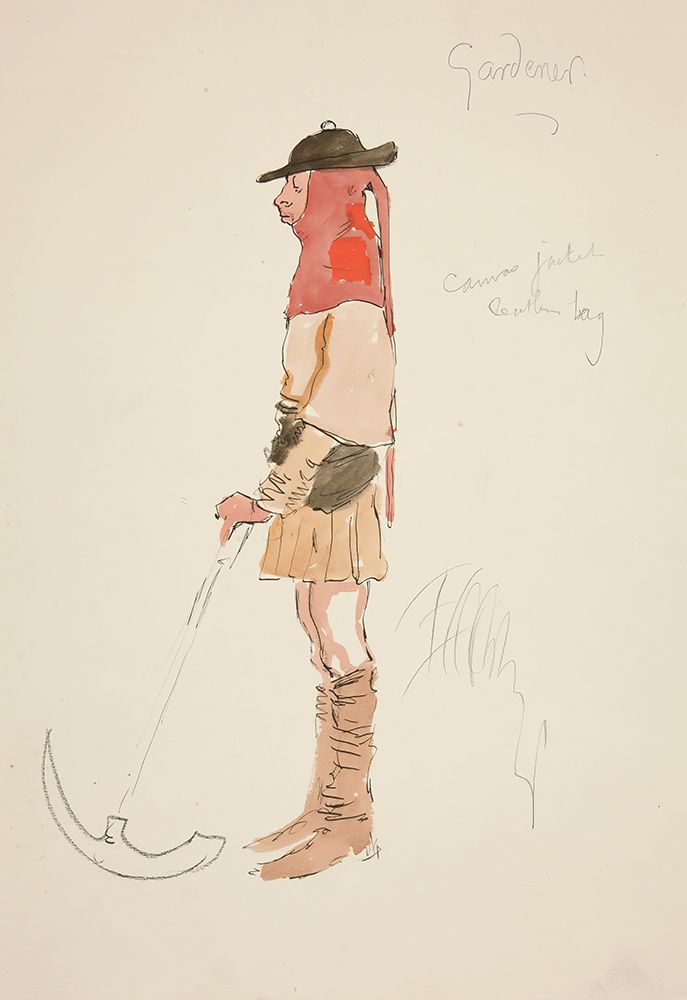 Gardener, costume sketch for Henry Irvings Planned Production of King Richard II art print by Edwin Austin Abbey for $57.95 CAD