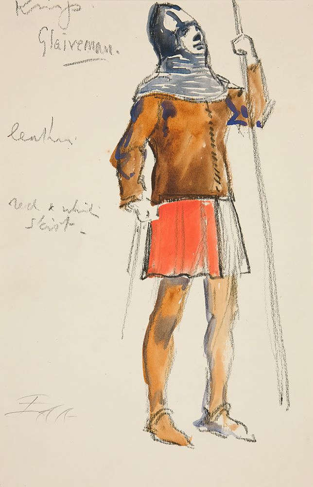 Glaiveman, costume sketch for Henry Irvings Planned Production of King Richard II art print by Edwin Austin Abbey for $57.95 CAD