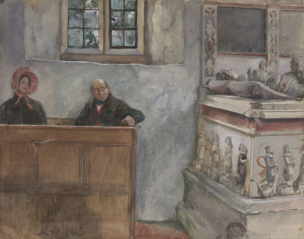 In Church art print by Edwin Austin Abbey for $57.95 CAD