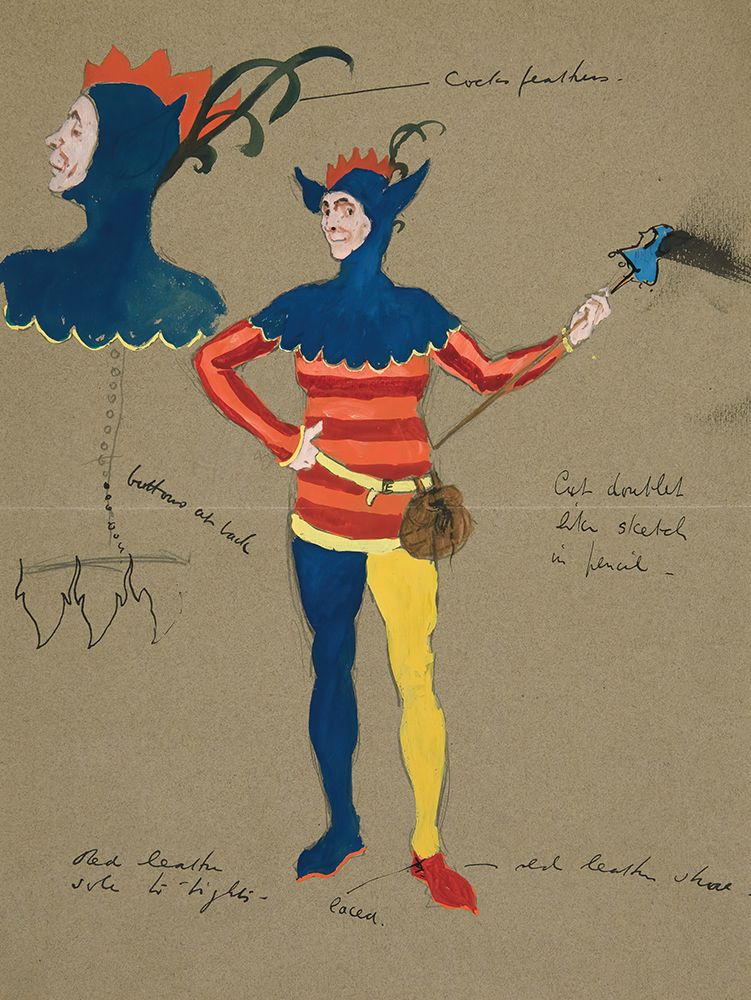 Jester, costume sketch for Henry Irvings Planned Production of King Richard II art print by Edwin Austin Abbey for $57.95 CAD