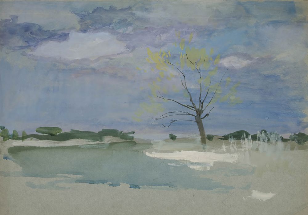 Landscape with tree art print by Edwin Austin Abbey for $57.95 CAD