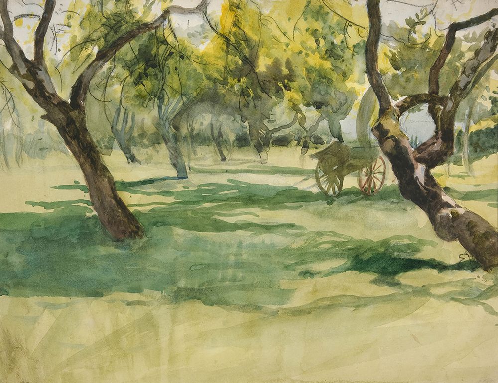 Orchard with Farm Cart art print by Edwin Austin Abbey for $57.95 CAD