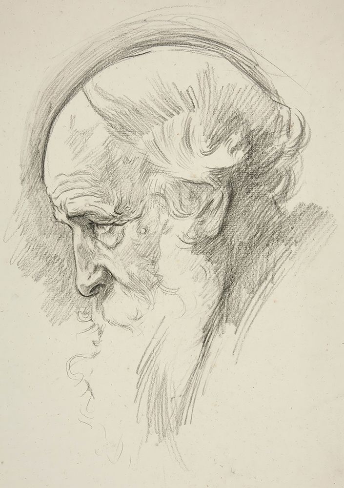 Portrait of an old bearded man, in profile art print by Edwin Austin Abbey for $57.95 CAD