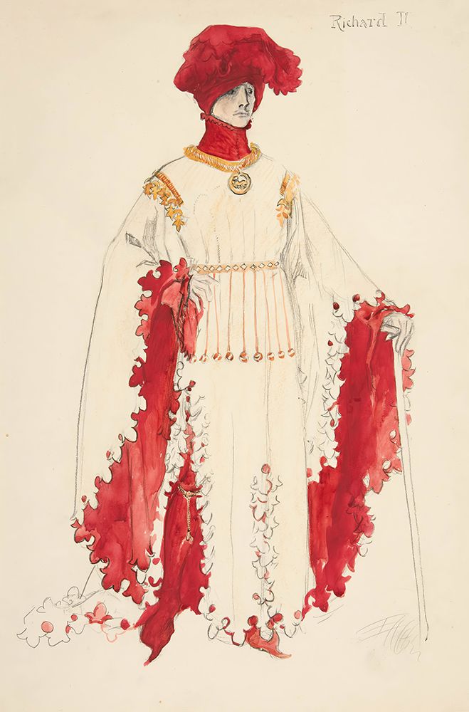 Richard II (in red), costume sketch for Henry Irvings 1898 Planned Production of Richard II art print by Edwin Austin Abbey for $57.95 CAD