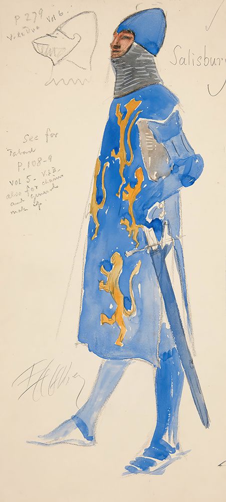 Salisbury (armed), costume sketch for Henry Irvings 1898 Planned Production of Richard II art print by Edwin Austin Abbey for $57.95 CAD