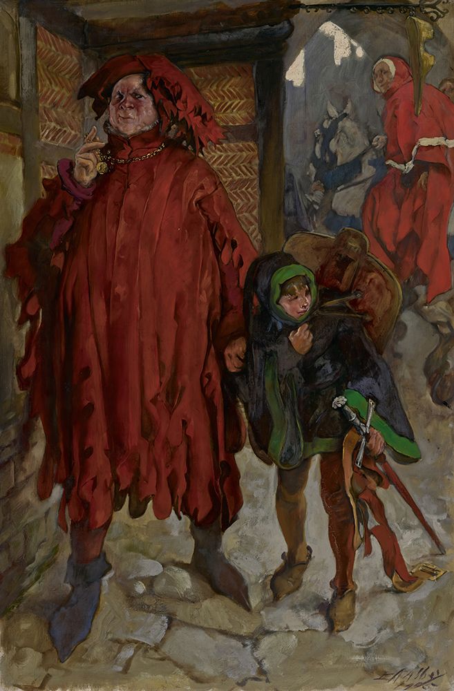 Sir John Falstaff with His Page, King Henry IV, Part II, Act I, Scene II 1905 art print by Edwin Austin Abbey for $57.95 CAD