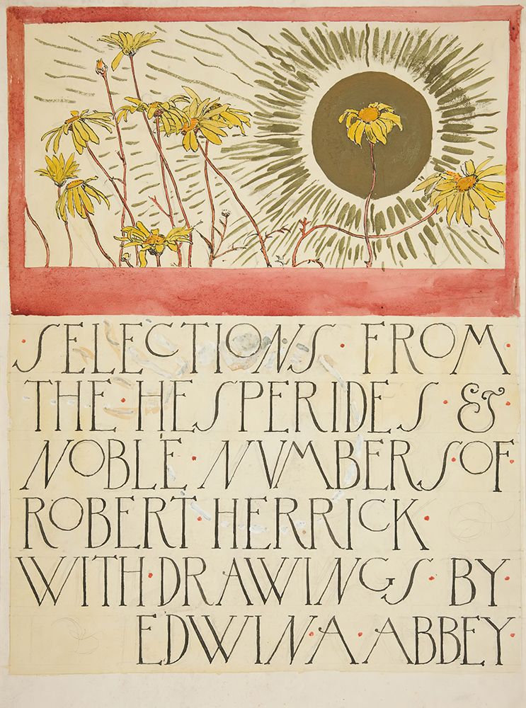 Sketch for an illustration for Selections from the Poetry of Robert Herrick 1882 art print by Edwin Austin Abbey for $57.95 CAD