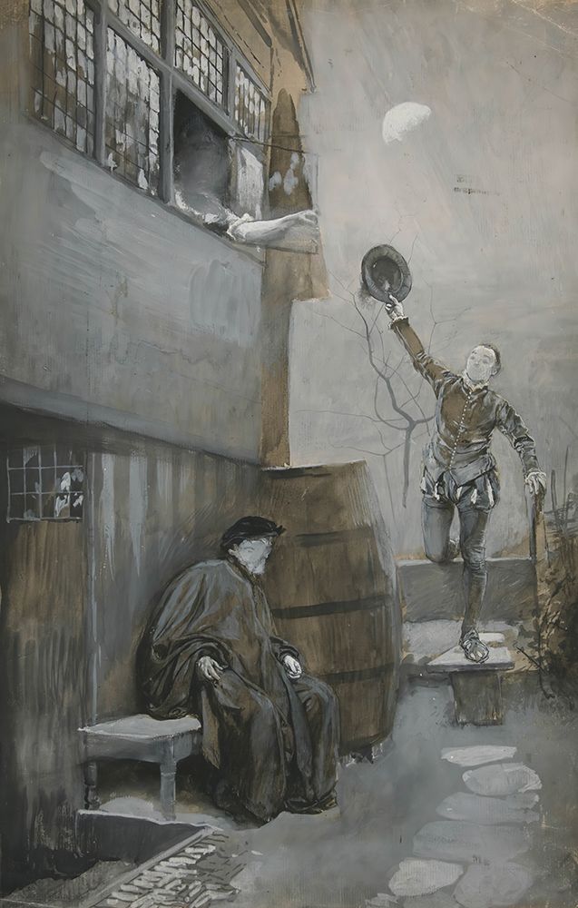 Sketch for Nighttime Rendezvous art print by Edwin Austin Abbey for $57.95 CAD