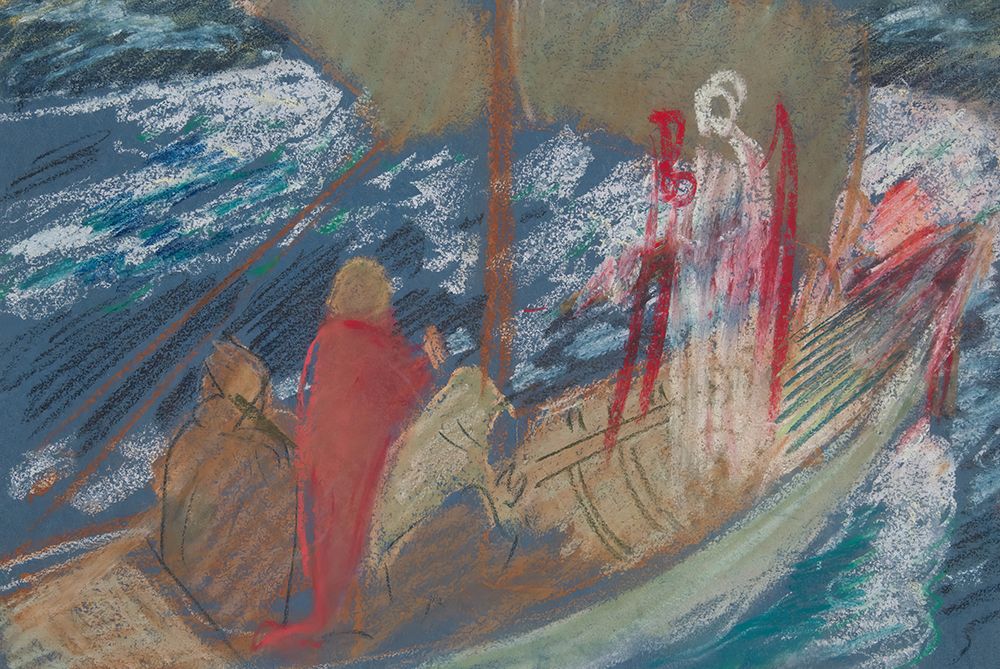 Study for Solomons Ship in The Quest of the Holy Grail mural series at Boston Public Library art print by Edwin Austin Abbey for $57.95 CAD