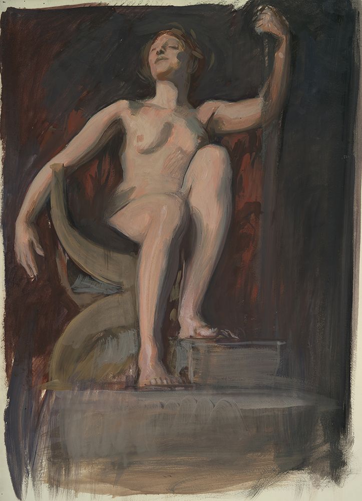 Study for the figure of The Genius of Pennsylvania in The Apotheosis of Pennsylvania art print by Edwin Austin Abbey for $57.95 CAD