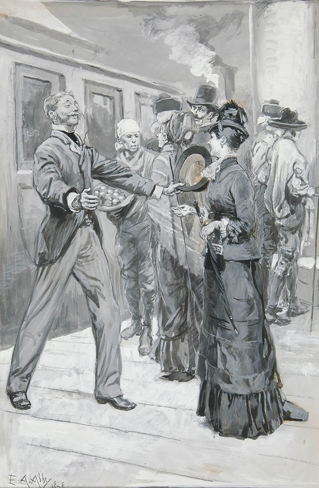 Study for The Meeting in the Railway Station, Chapter 7 of Castle in Spain art print by Edwin Austin Abbey for $57.95 CAD
