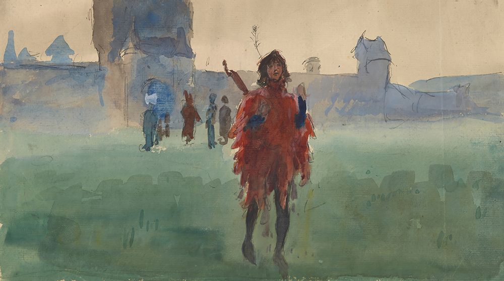 Study for Wandering Minstrel II art print by Edwin Austin Abbey for $57.95 CAD