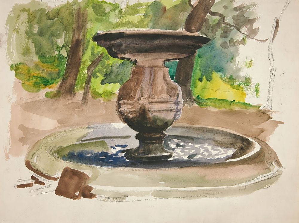 Study of a fountain art print by Edwin Austin Abbey for $57.95 CAD