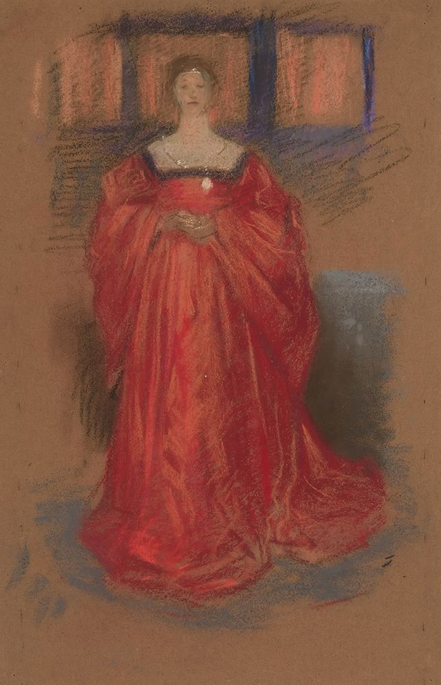 Study of a woman in Renaissance costume art print by Edwin Austin Abbey for $57.95 CAD