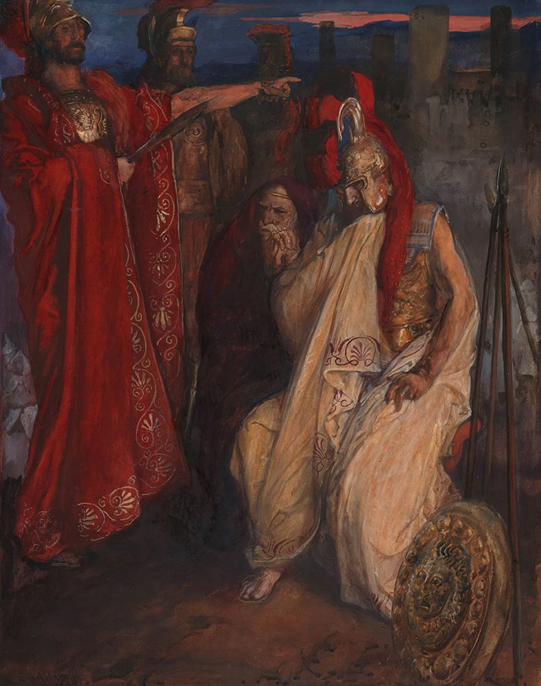 Troilus and Cressida Before Agamemnons Tent Cressida and her uncle 1906 art print by Edwin Austin Abbey for $57.95 CAD