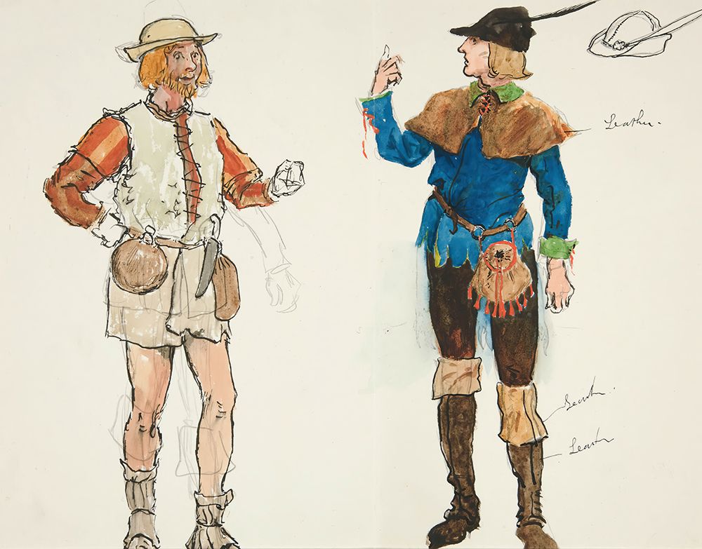 Two Men, costume sketch for Henry Irvings Planned Production of King Richard II art print by Edwin Austin Abbey for $57.95 CAD