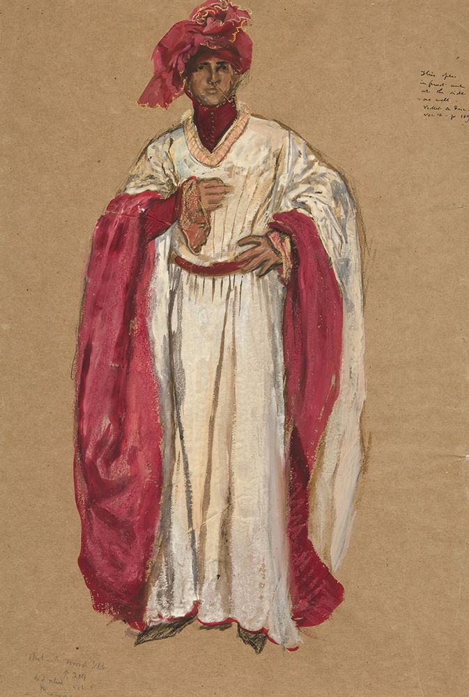 Man in a red robe, costume sketch for King Richard II art print by Edwin Austin Abbey for $57.95 CAD