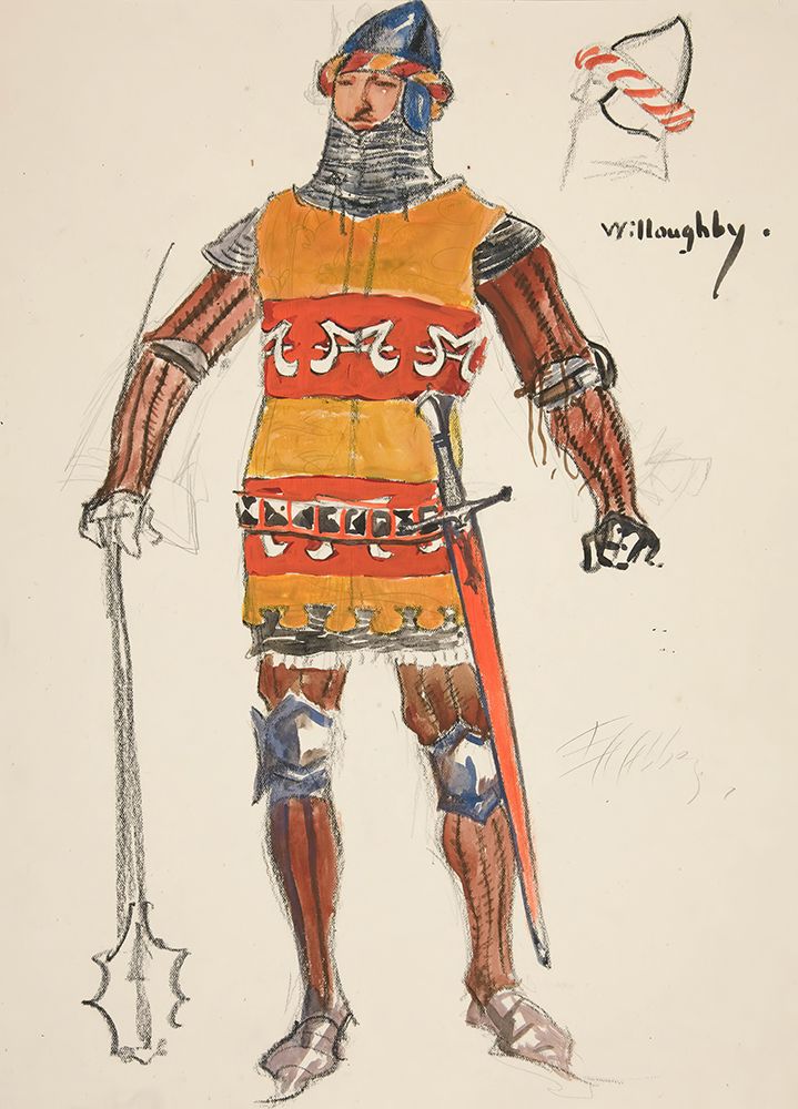 Willoughby, costume sketch for Henry Irvings Planned Production of King Richard II art print by Edwin Austin Abbey for $57.95 CAD