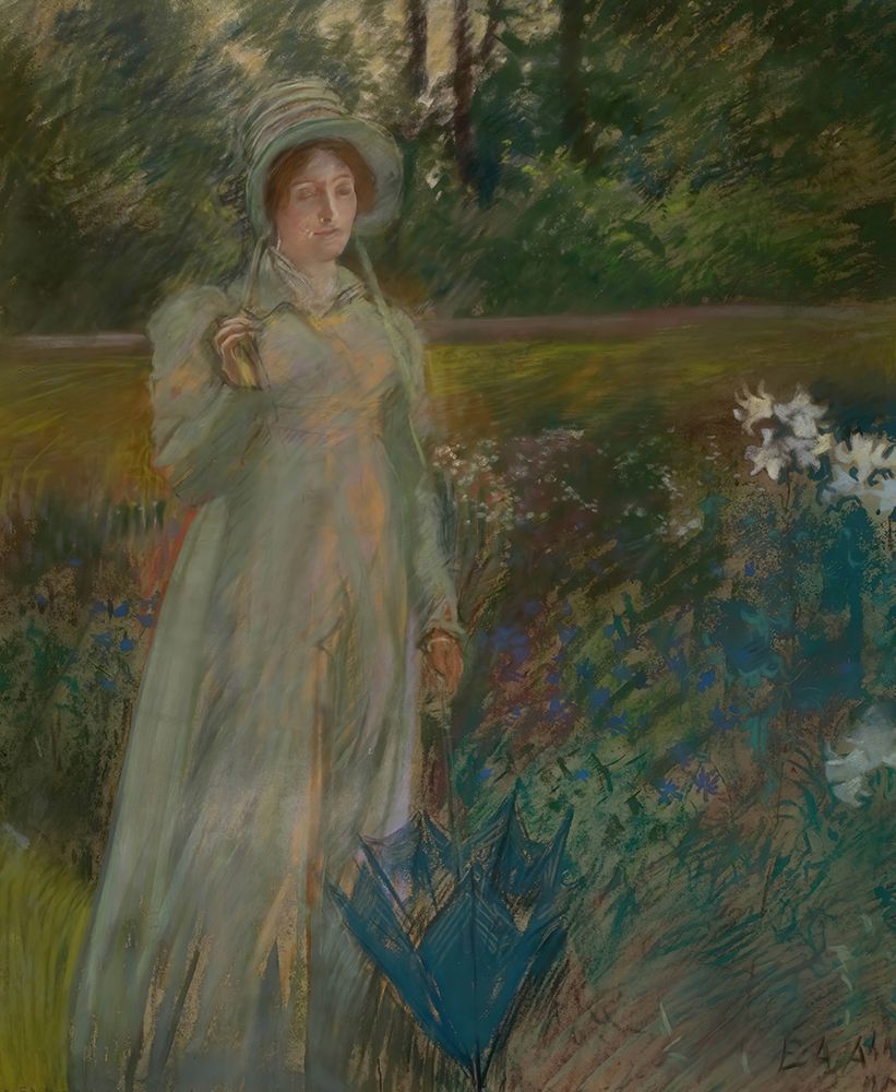 Woman in the Garden 1895 art print by Edwin Austin Abbey for $57.95 CAD