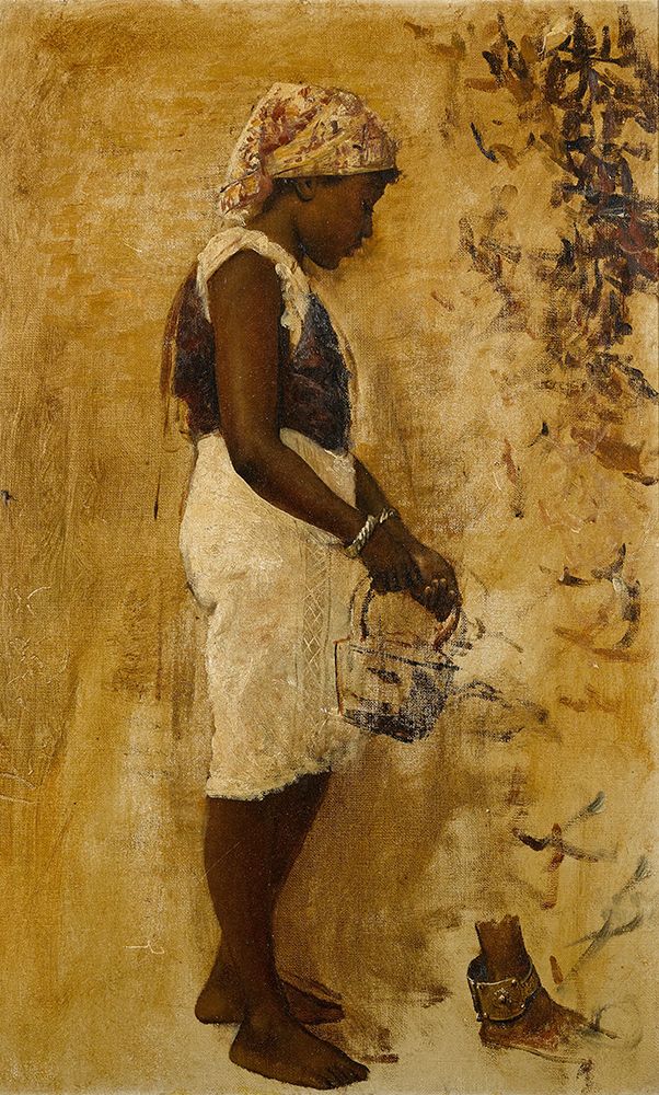 A Moorish girl in yellow art print by Edwin Lord Weeks for $57.95 CAD