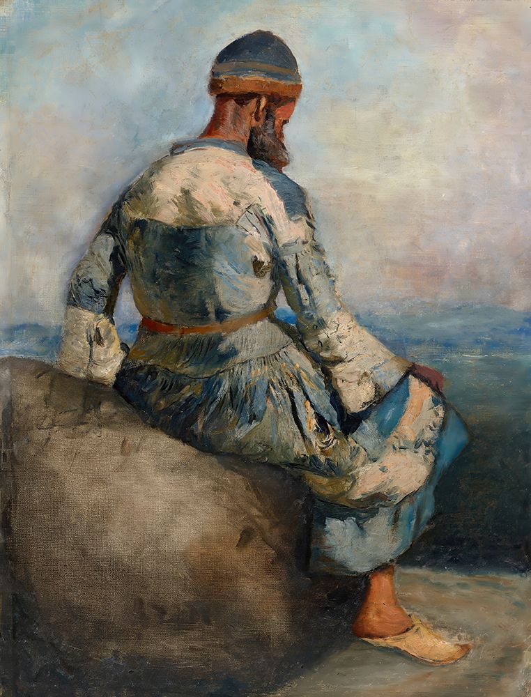 Persian Peasant Seated atop a Rock 1891 art print by Edwin Lord Weeks for $57.95 CAD
