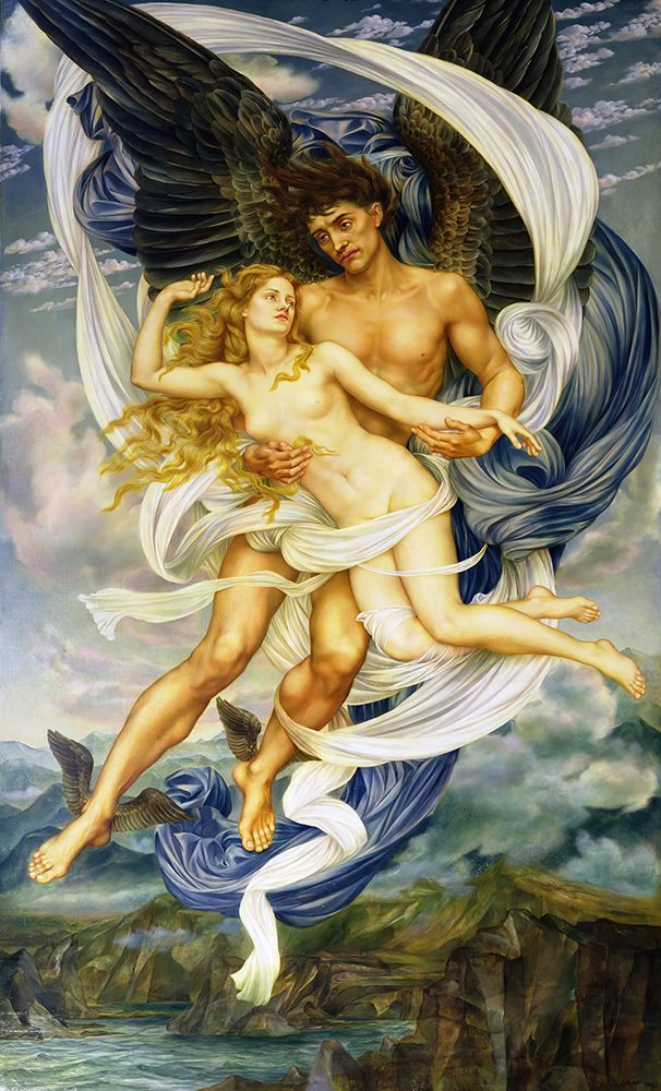 Boreas and Oreithyia circa 1896 art print by Evelyn De Morgan for $57.95 CAD