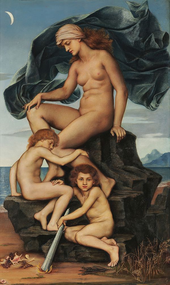 Sleep and Death, the Children of the Night 1883 art print by Evelyn De Morgan for $57.95 CAD