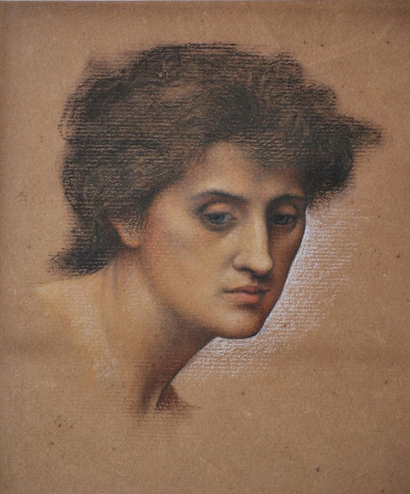 Study of female head for The Cadence of Autumn (1905) I art print by Evelyn De Morgan for $57.95 CAD