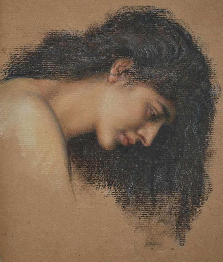 Study of female head for The Cadence of Autumn (1905) II art print by Evelyn De Morgan for $57.95 CAD